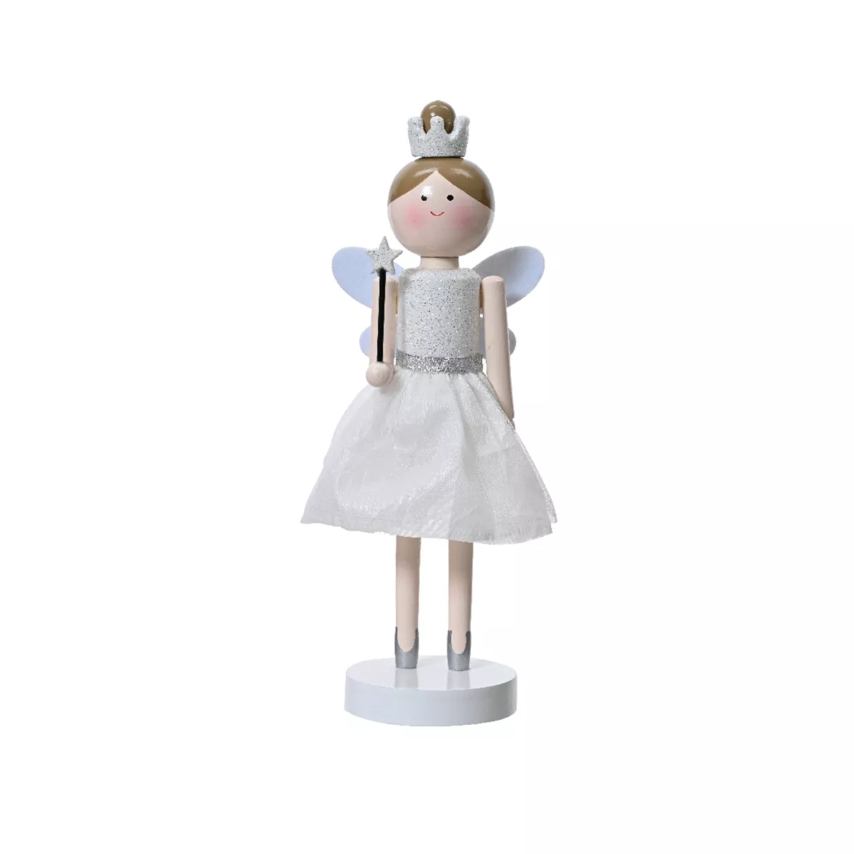 eminza Casse-noisette en bois (H38 cm) Fée princesse Blanche