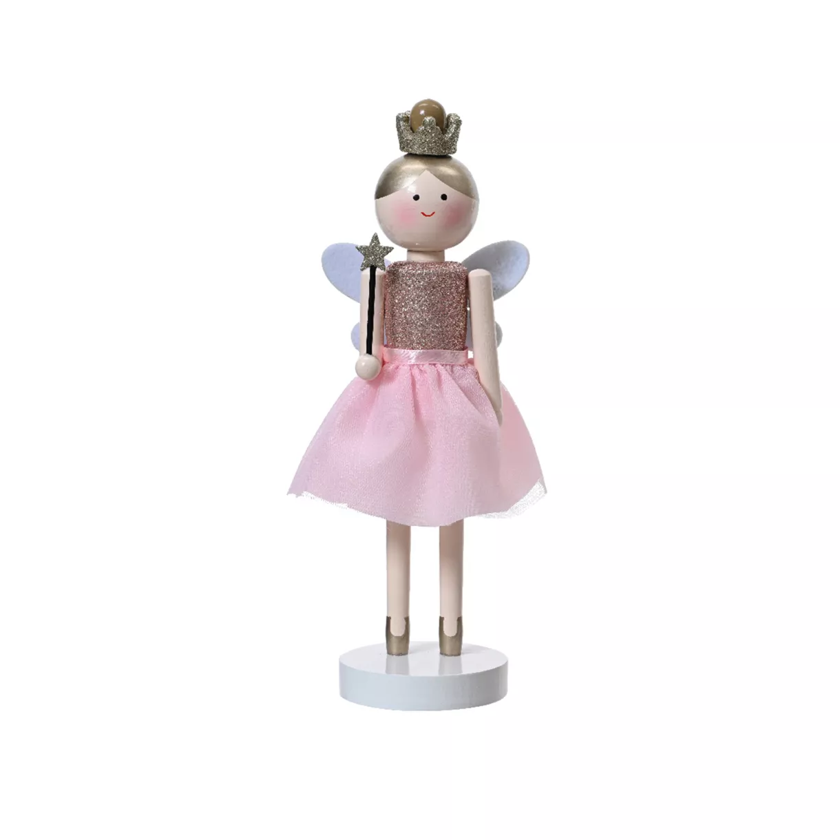 eminza Casse-noisette en bois (H38 cm) Fée princesse Rose