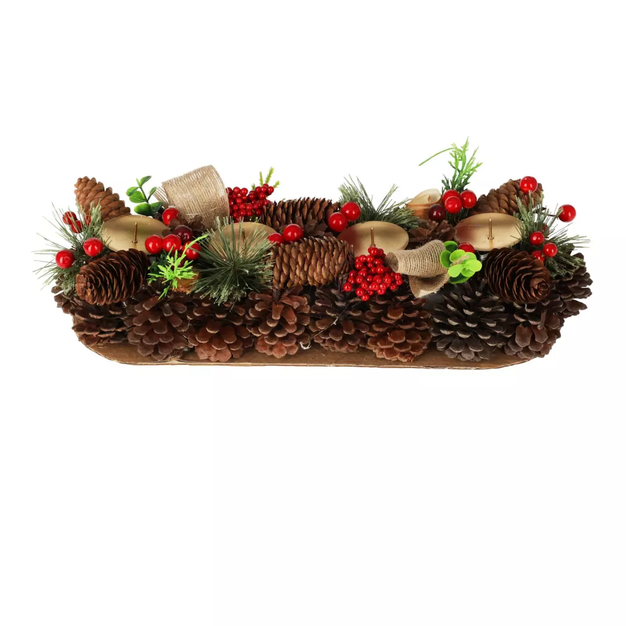 eminza Centre de table 4 bougies (41 cm) Fête de Noël