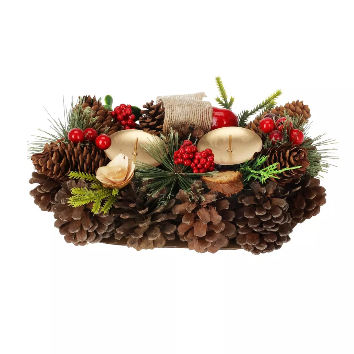 eminza Centre de table bougies (26 cm) Pommes et baies