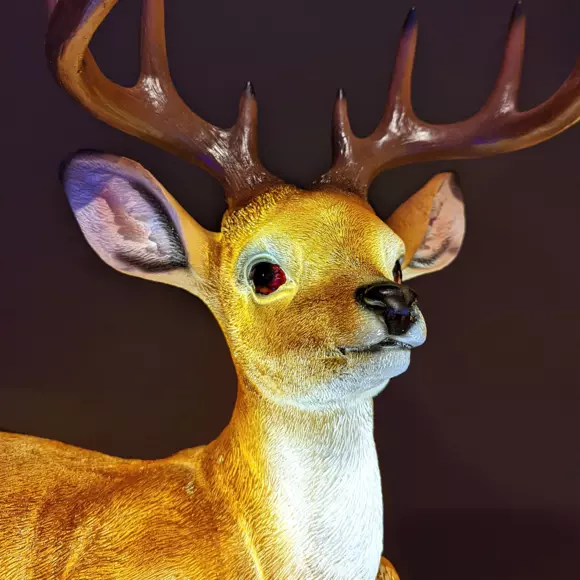 Eminza Cerf Lumineux Fibre De Verre 8 LED (H46 Cm) Blanc Chaud