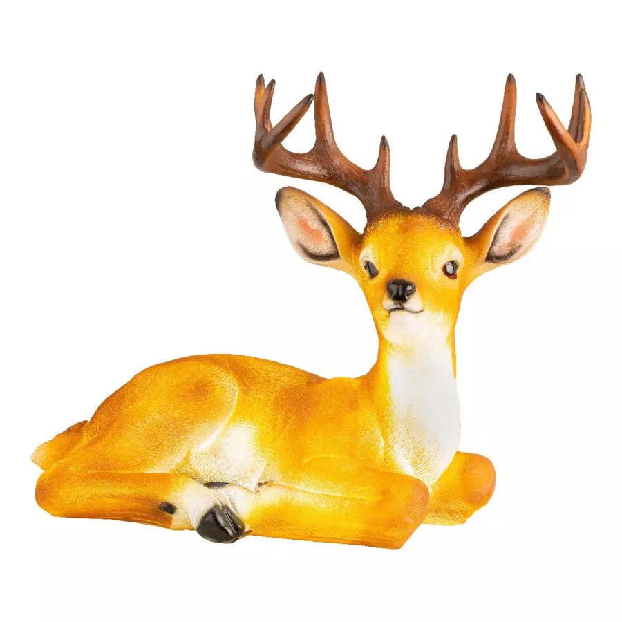 Eminza Cerf Lumineux Fibre De Verre 8 LED (H46 Cm) Blanc Chaud