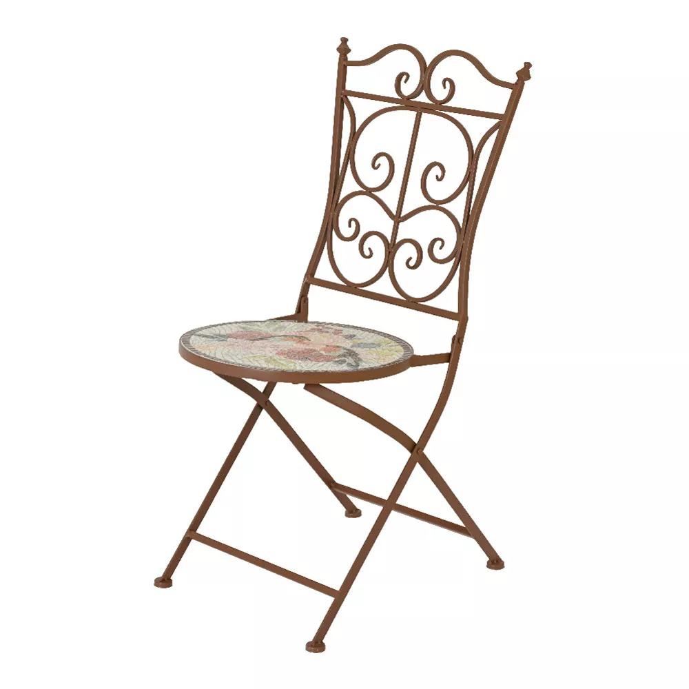 eminza Chaise bistro pliable en mosaïque Aberdeen Marron