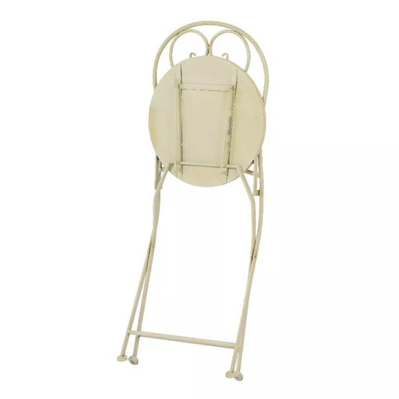 Eminza Chaise Bistro Pliable En Mosaïque Genève Crème