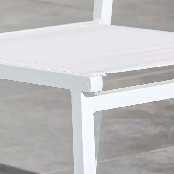 Eminza Chaise De Jardin Aluminium Empilable Murano Blanche