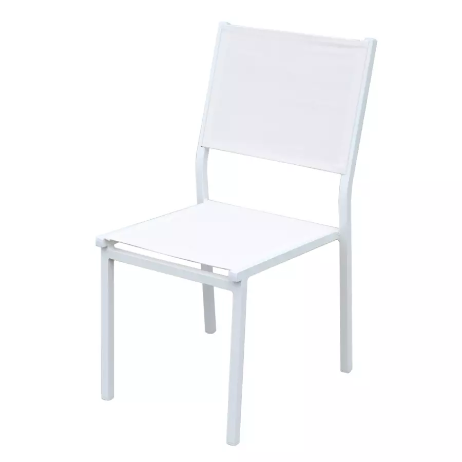 Eminza Chaise De Jardin Aluminium Empilable Murano Blanche