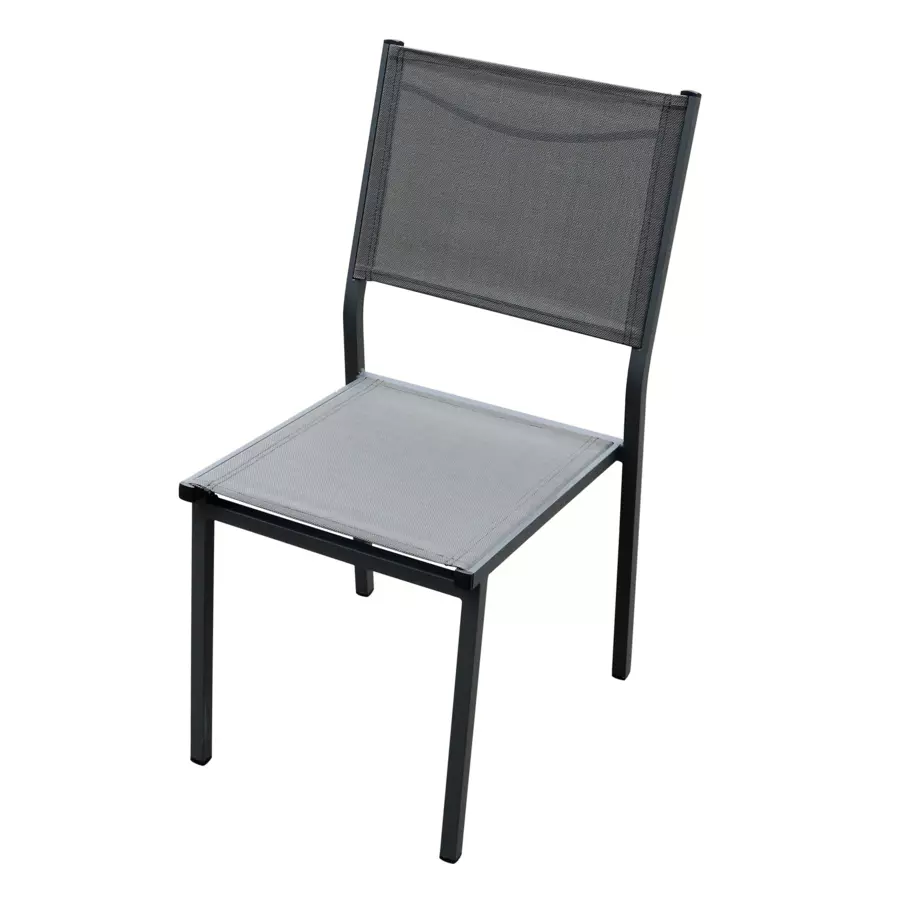 Eminza Chaise De Jardin Aluminium Empilable Murano Gris Anthracite