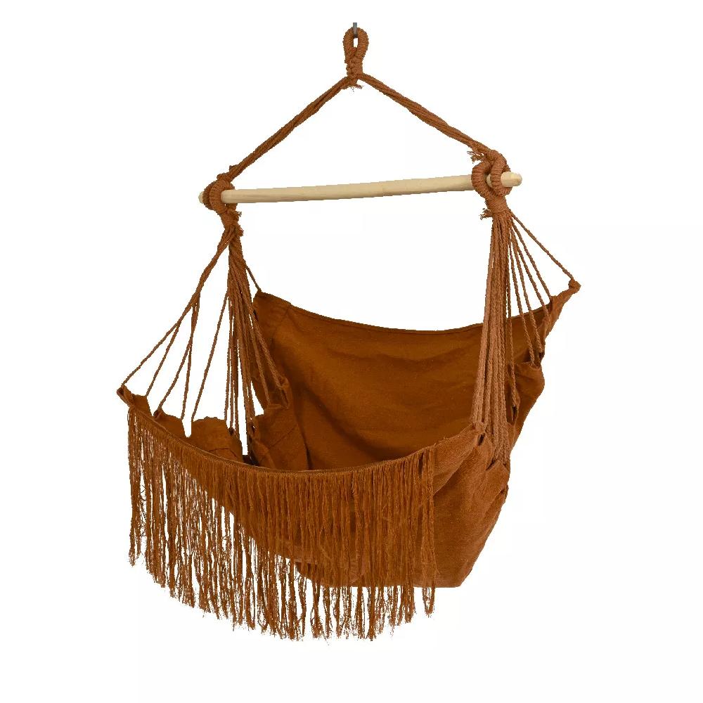 eminza Chaise Hamac à suspendre à franges Terracotta