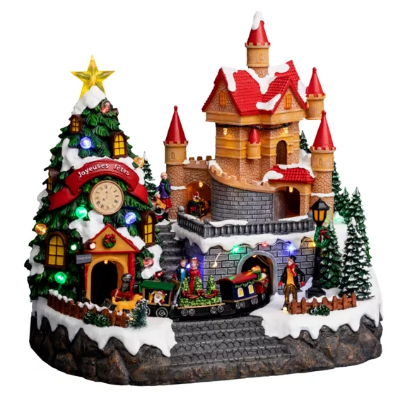 Eminza Château De Village Illuminée Manoir Du Père-noël