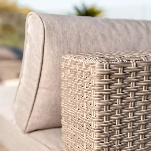 Eminza Chauffeuse De Jardin En Résine Tressée Palma Gris Et Taupe