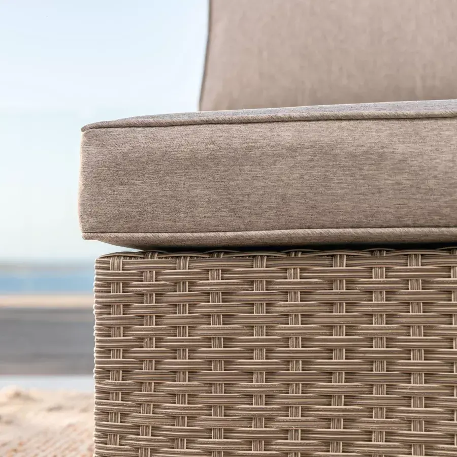 Eminza Chauffeuse De Jardin En Résine Tressée Palma Gris Et Taupe