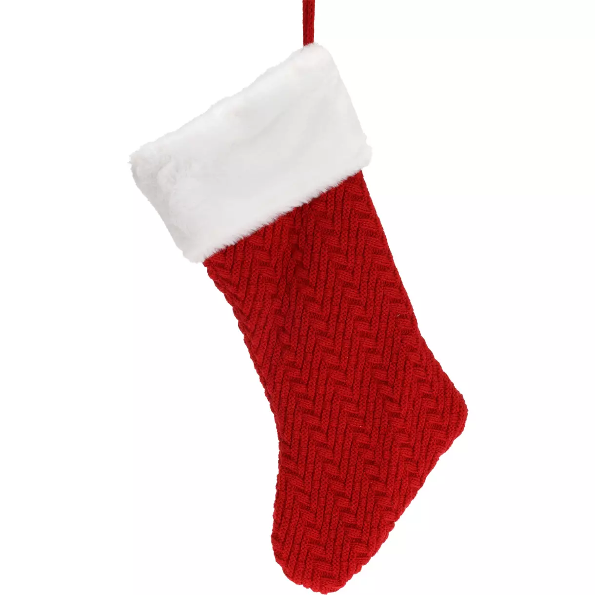 eminza Chaussette de Noël (H40 cm) Traditionnel Rouge