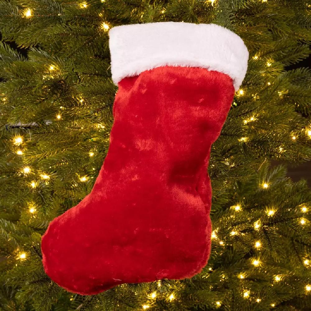 eminza Chaussette de Noël (H46 cm) Alice douceur Rouge