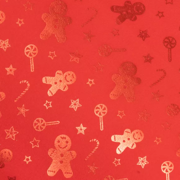 Eminza Chemin De Table (300 X 28 Cm) Pain D'épice Rouge Et Doré