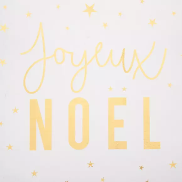 Eminza Chemin De Table (500 X 28 Cm) Joyeux Noël Blanc Et Or