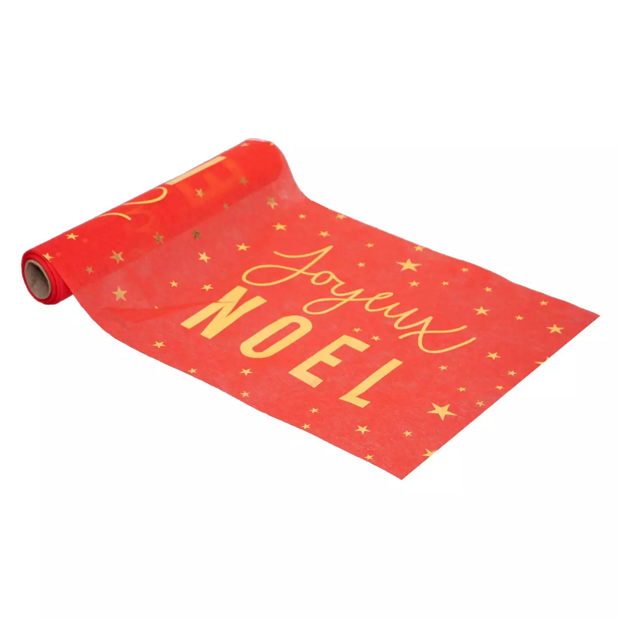 eminza Chemin de table (500 x 28 cm) Joyeux Noël Rouge et Or