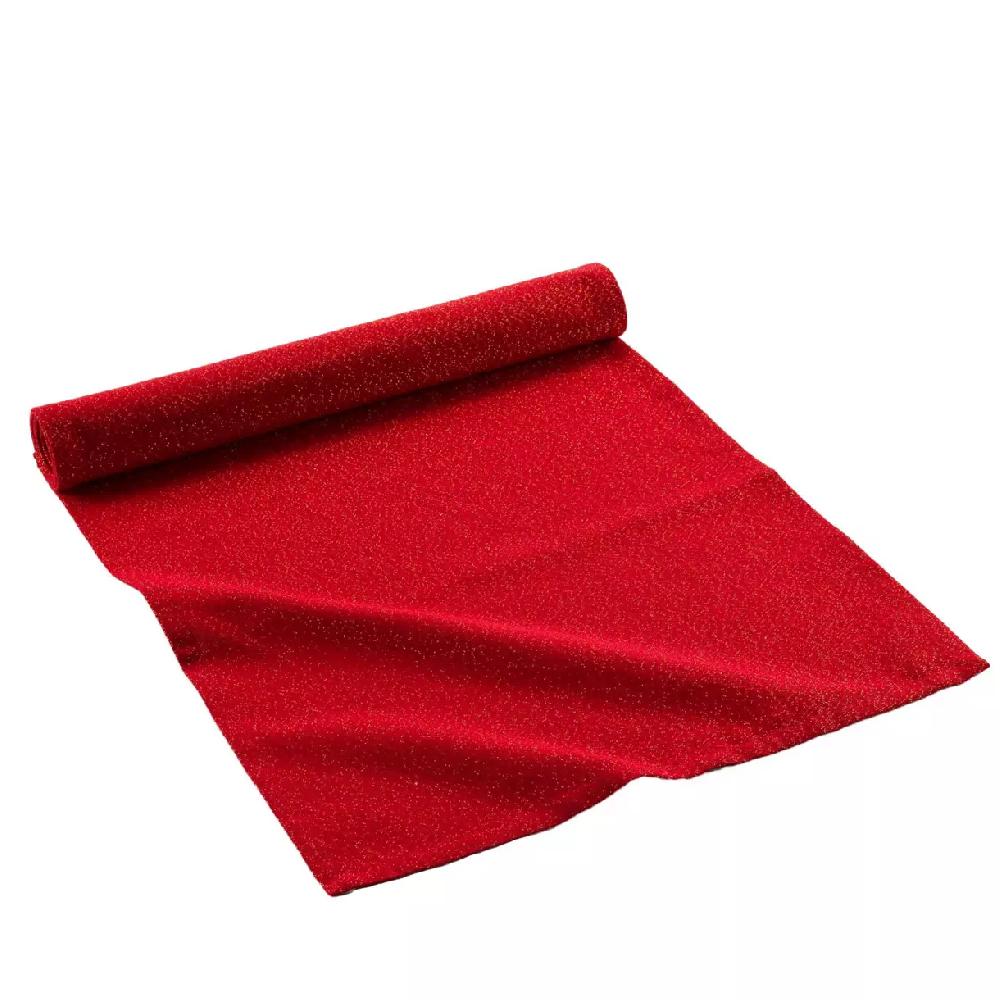 eminza Chemin de table coton (140 x 40 cm) Elegancia Rouge
