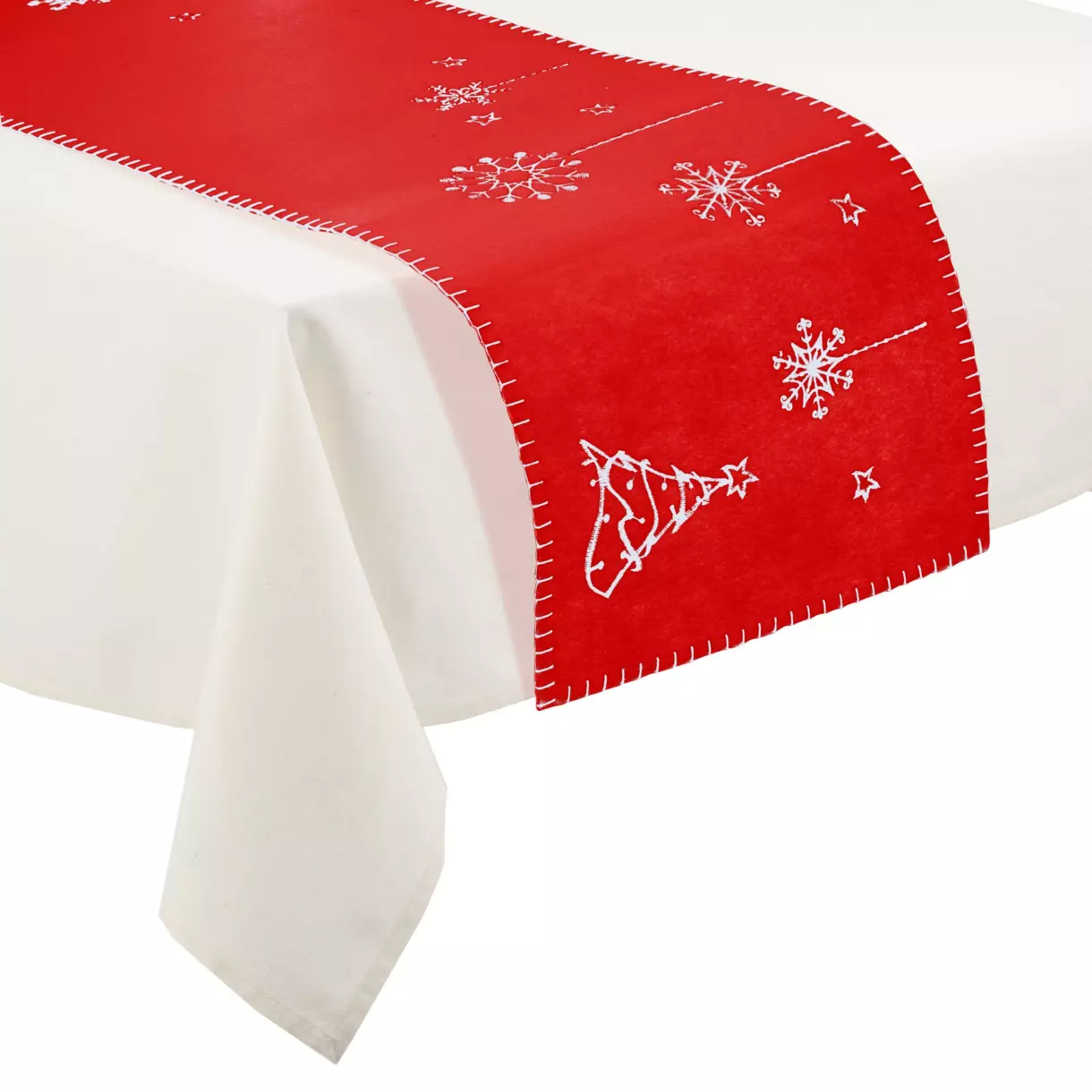 eminza Chemin de table Noël (120 x 30 cm) Étoile Rouge