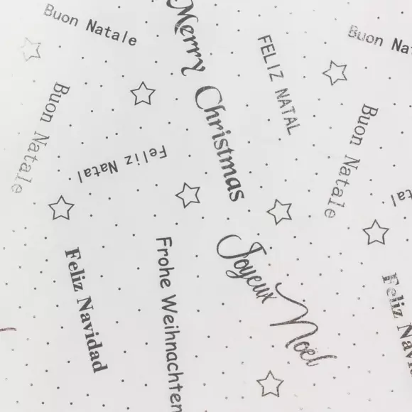 Eminza Chemin De Table Noël (500 X 28 Cm) Message Blanc Et Argent