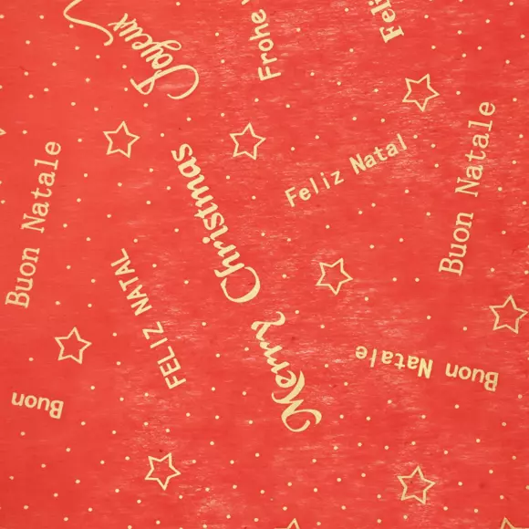 Eminza Chemin De Table Noël (500 X 28 Cm) Message Rouge Et Or