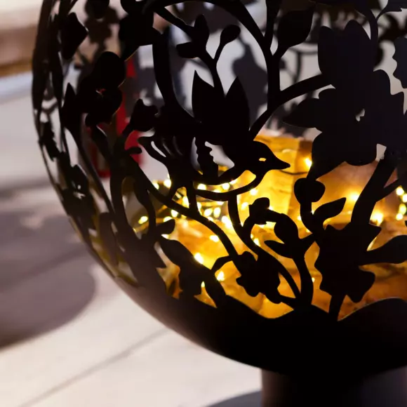 Eminza Cheminée Brasero Extérieur (D50 X H63 Cm) Ajourée Noir