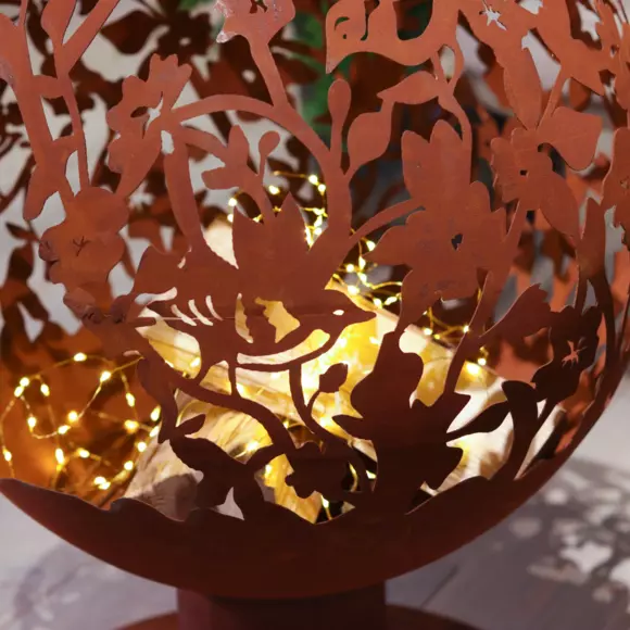 Eminza Cheminée Brasero Extérieur (D50 X H63 Cm) Ajourée Rouille