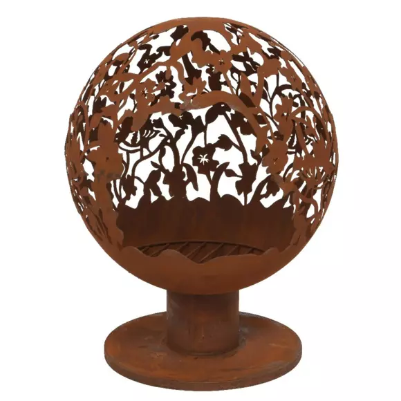 Eminza Cheminée Brasero Extérieur (D50 X H63 Cm) Ajourée Rouille