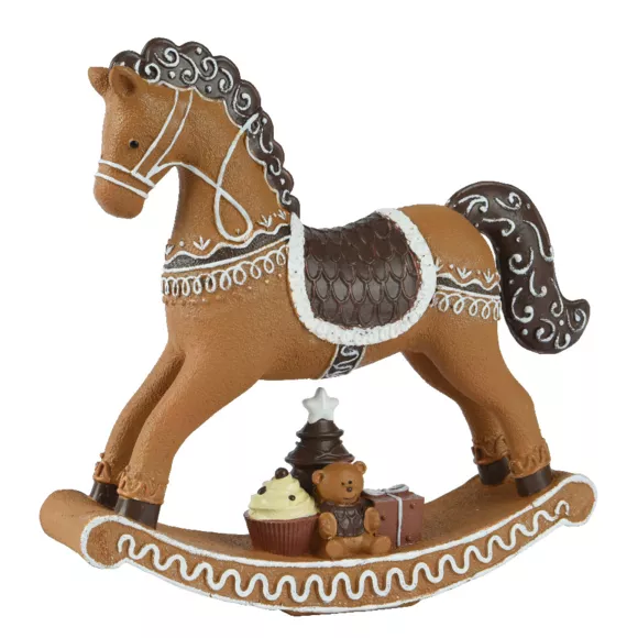 Eminza Cheval à Bascule (H20 Cm) Biscuit Pain D'épices