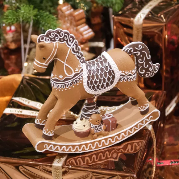 Eminza Cheval à Bascule (H20 Cm) Biscuit Pain D'épices
