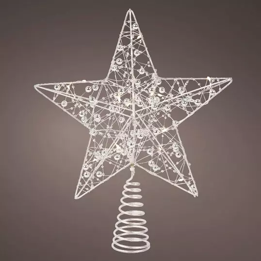 Eminza Cimier De Sapin Lumineux Angie Argent/ Blanc Chaud