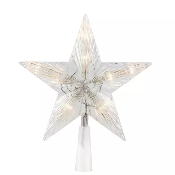 Eminza Cimier De Sapin Lumineux Étoile Fiona Blanc Chaud