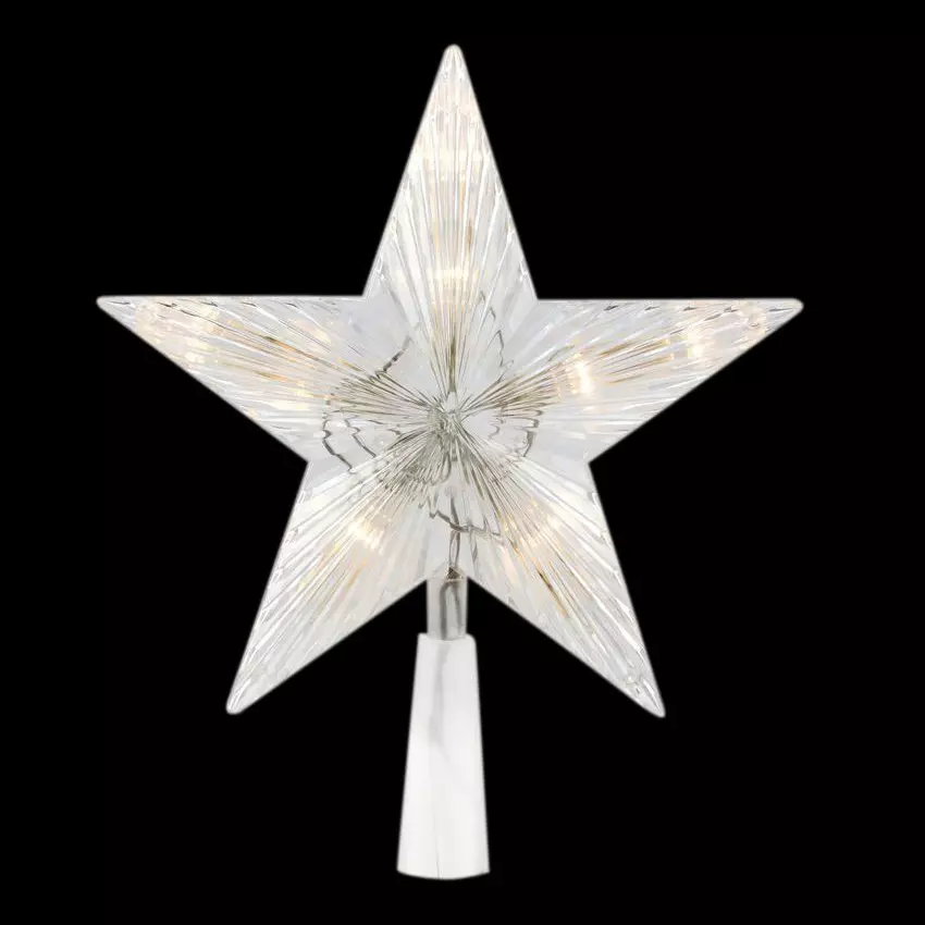 eminza Cimier de sapin lumineux Étoile Fiona Blanc chaud