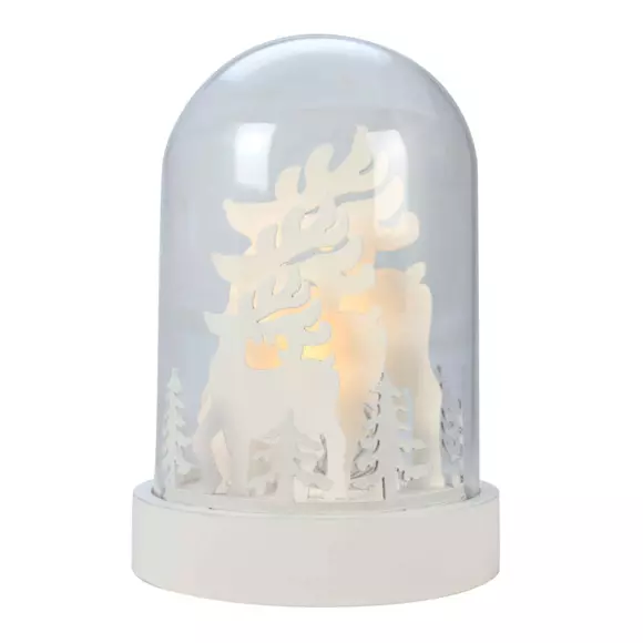 Eminza Cloche En Verre Lumineuse à Piles (H18 Cm) Rennes Blanc Chaud