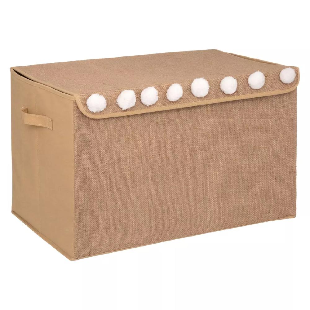 eminza Coffre à jouets enfant jute pliant (57 x 36 cm) Elio Marron