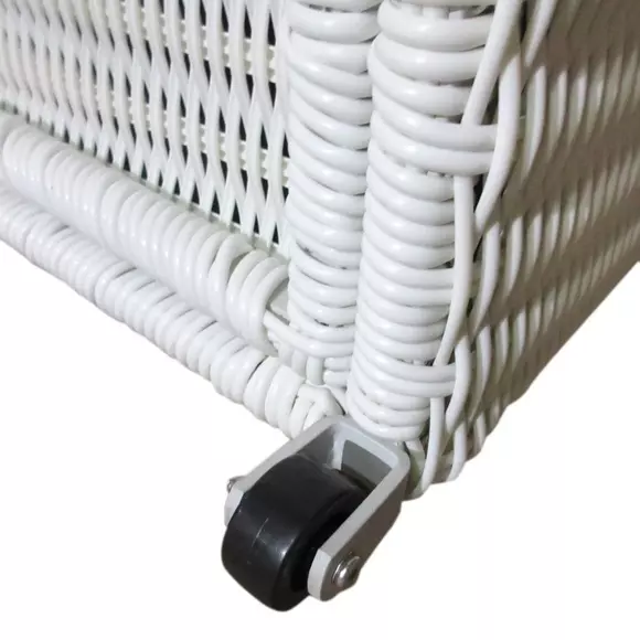 Eminza Coffre De Rangement Extérieur En Résine Tressée Calvi Blanc