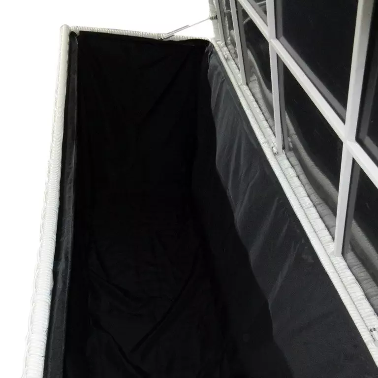 Eminza Coffre De Rangement Extérieur En Résine Tressée Calvi Blanc