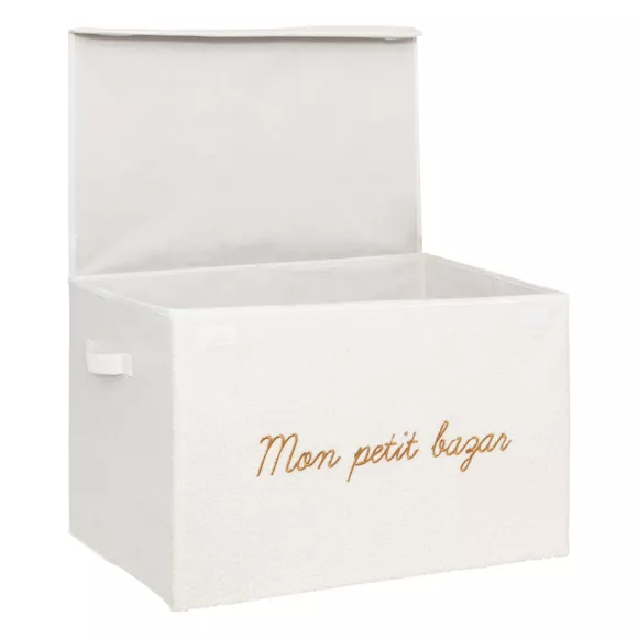 Eminza Coffre De Rangement Pliable Enfant Bouclette (36 X 57 Cm) Yuma Blanc