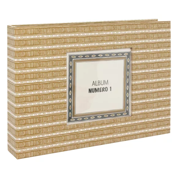 Eminza Coffret 2 Albums Photos (H16 7 Cm) Paloma Gris Et Jaune Moutarde