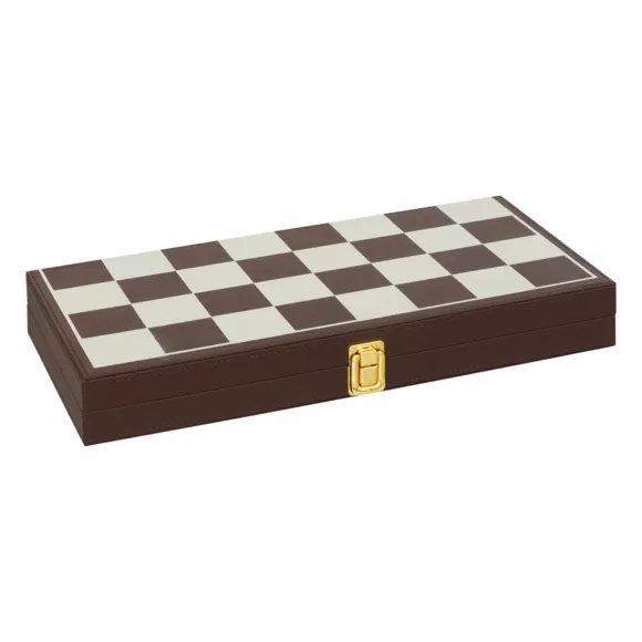 Eminza Coffret Jeux Backgammon / Echec Bois (40 Cm) Jule Marron
