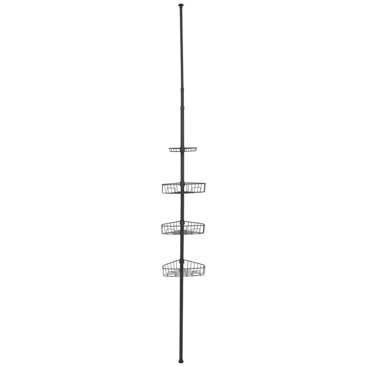 eminza Colonne de rangement douche extensible (de 115 à 289 cm) Téléscopique Noir mat