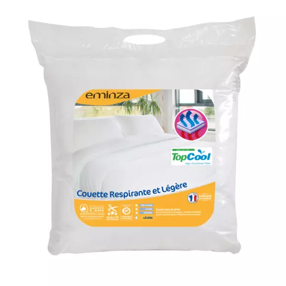 Eminza Couette (260 X 240 Cm) Respirante Et Légère Blanche