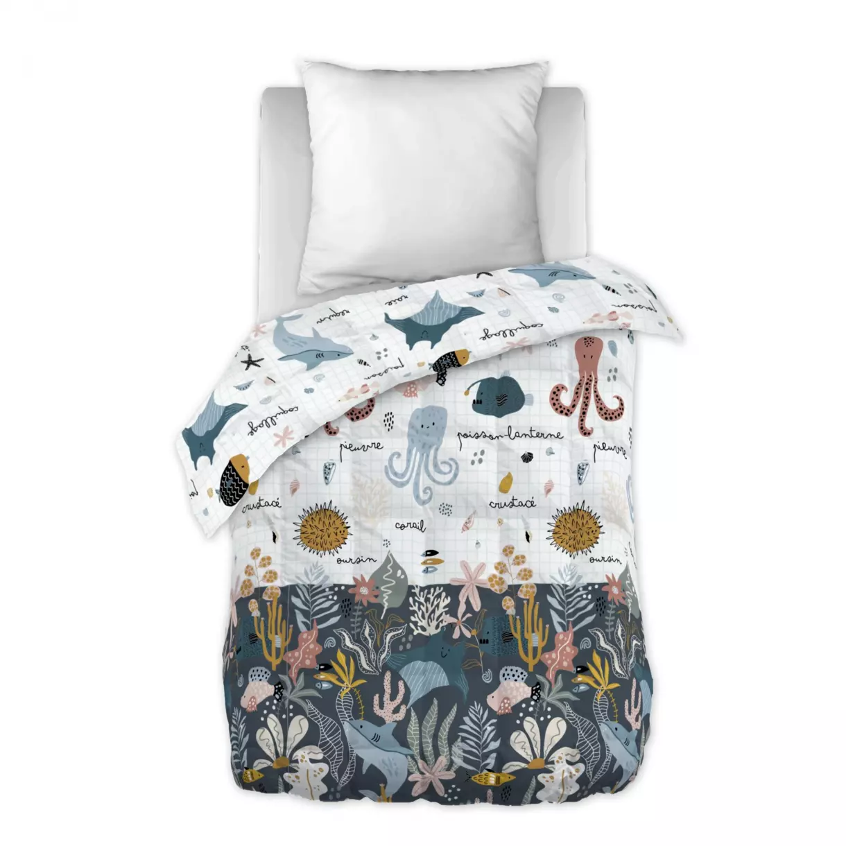 eminza Couette imprimée enfant (140 x 200 cm) Octopia Multicolore