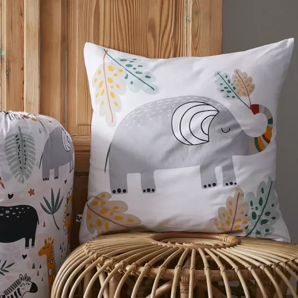 Eminza Couette Imprimée Enfant Coton Et Deux Taies D'oreiller (200 X 200 Cm) Savane Multicolore