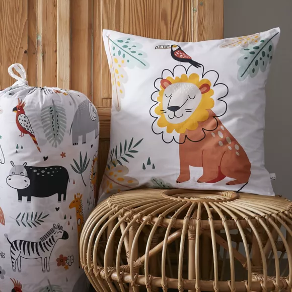 Eminza Couette Imprimée Enfant Coton Et Une Taie D'oreiller (140 X 200 Cm) Savane Multicolore