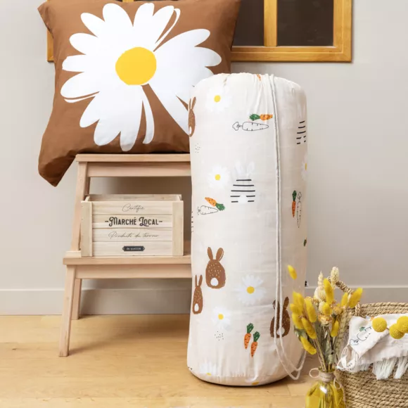 Eminza Couette Imprimée Enfant Et Sa Taie D'oreiller (140 X 200 Cm) Pompon Marron