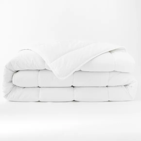 Eminza Couette Tempérée Coton Anti Acarien (140 X 200 Cm) Celeste Blanche