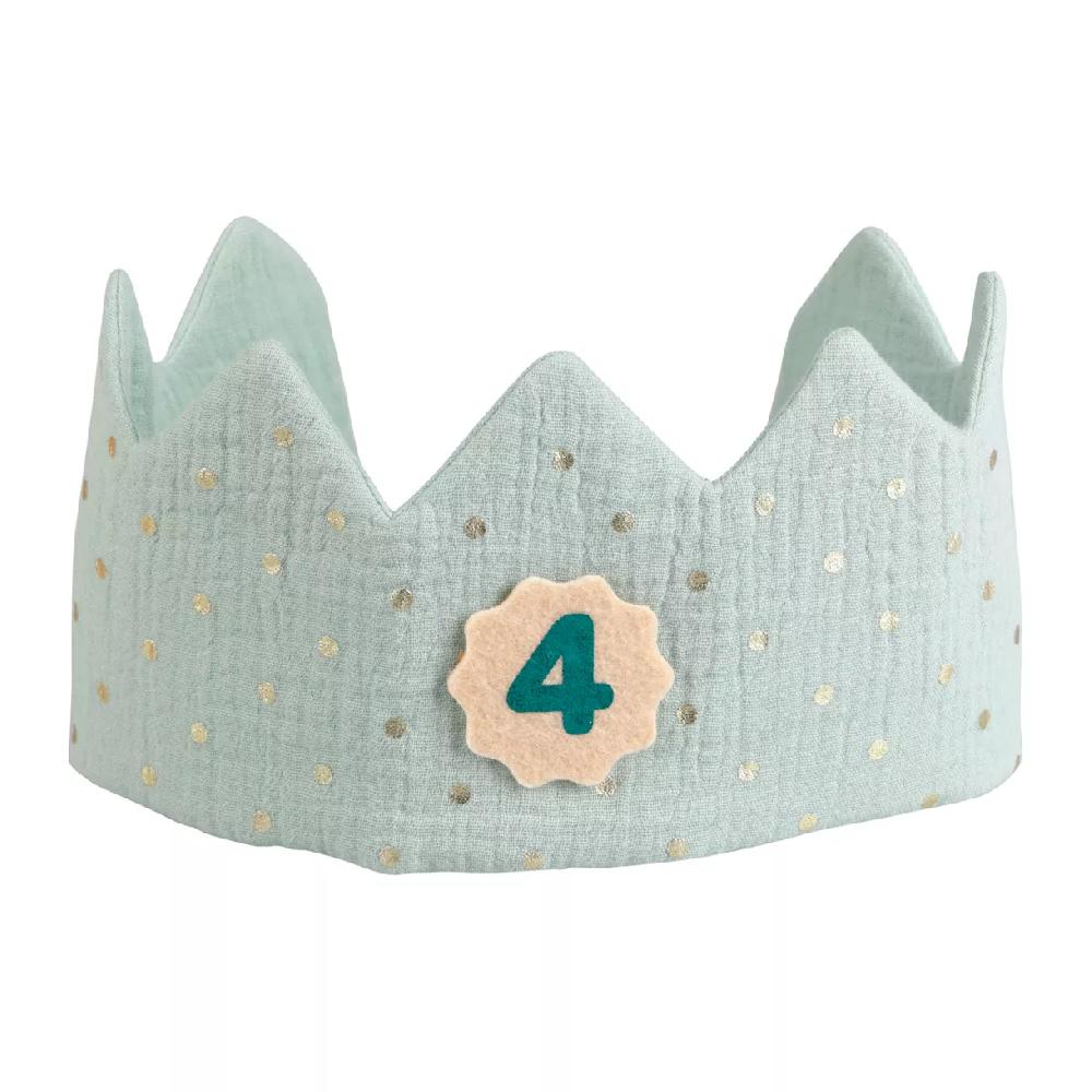 eminza Couronne d'anniversaire enfant coton (40 cm) Roi Verte