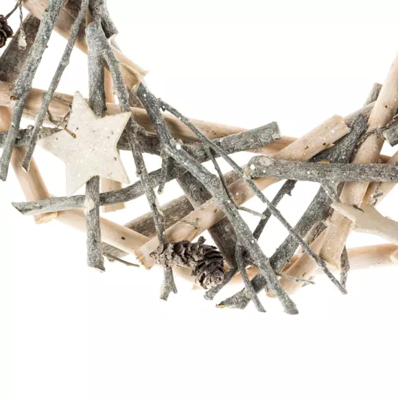 Eminza Couronne De Noël Branchage (D30 Cm) Bois Naturel