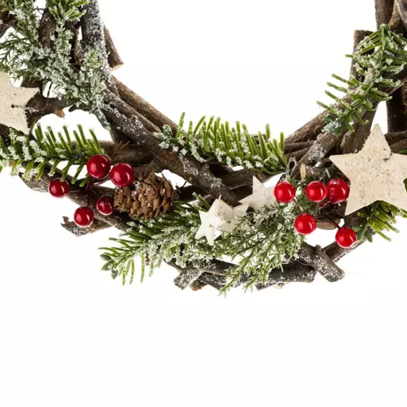 Eminza Couronne De Noël (D32 Cm) Greywood Vert Et Nature