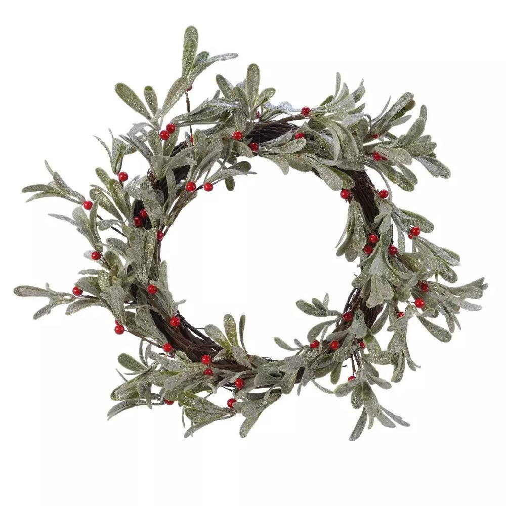 eminza Couronne de Noël (D33 cm) Feuille d'olivier et baie